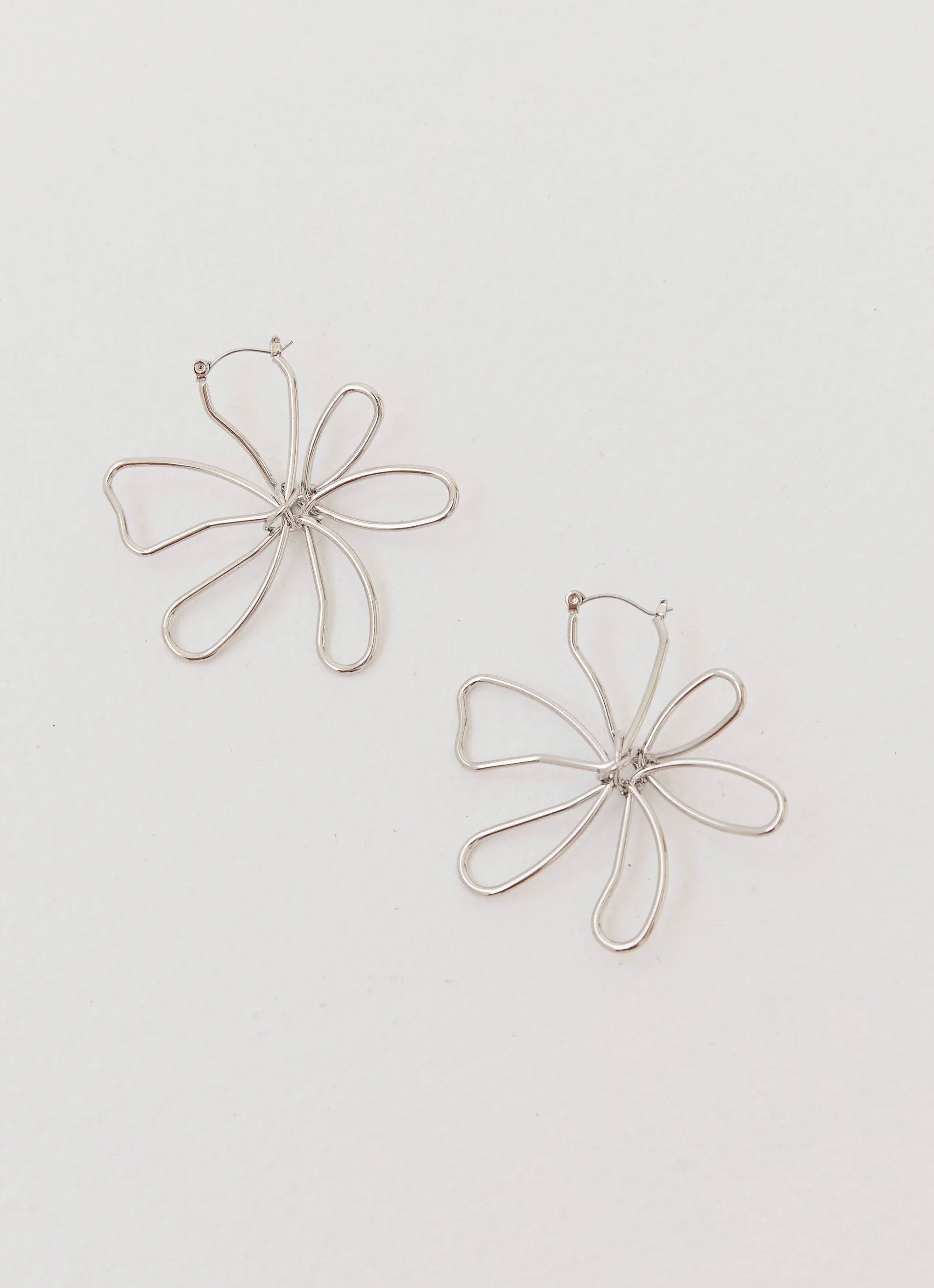 Sylvie Flower Hoop Earrings - Silver sold by Peppermayo product image thumbnail 4