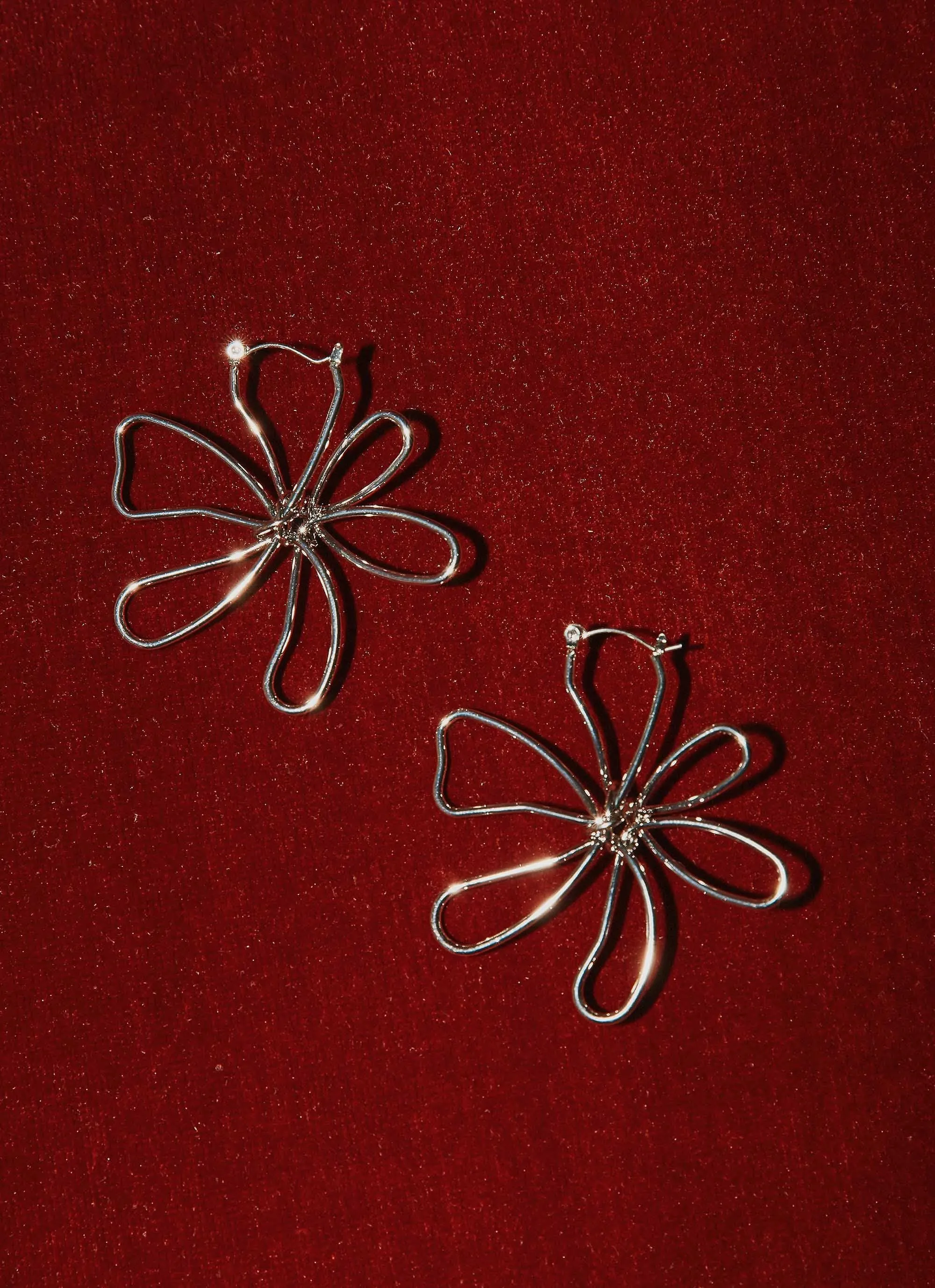 Sylvie Flower Hoop Earrings - Silver sold by Peppermayo product image thumbnail 3