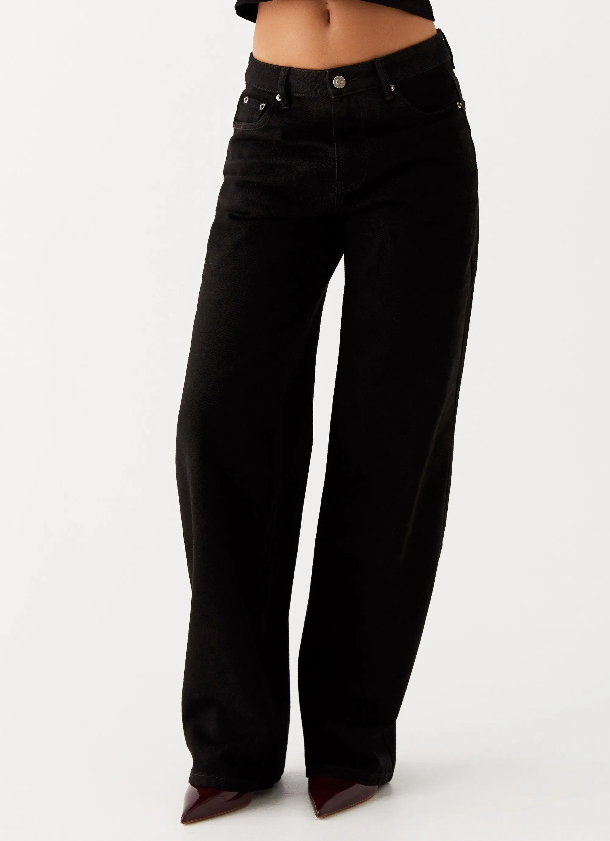 Keanna Low Rise Denim Jeans - Black sold by Peppermayo product image thumbnail 5