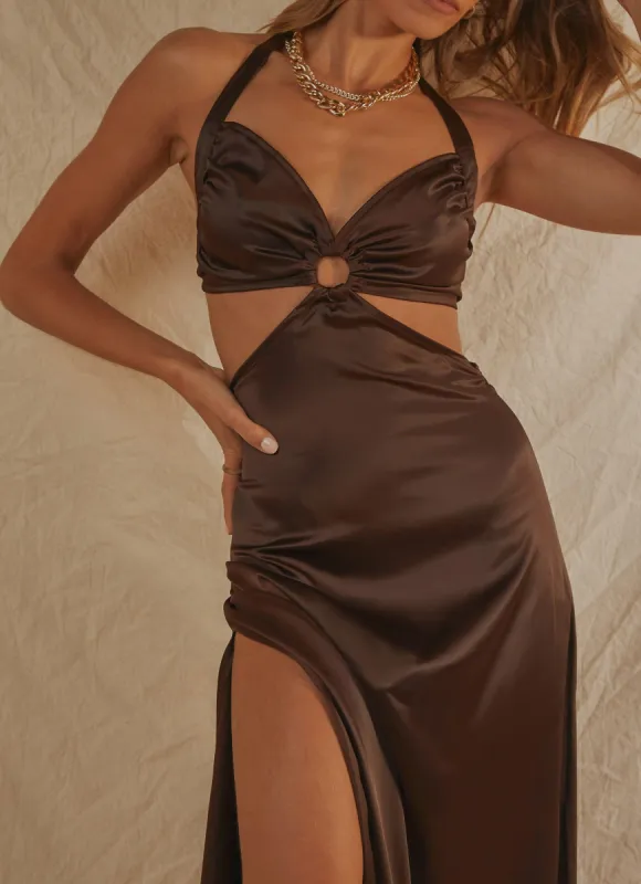 Palas Maxi Dress - Chocolate sold by Peppermayo
