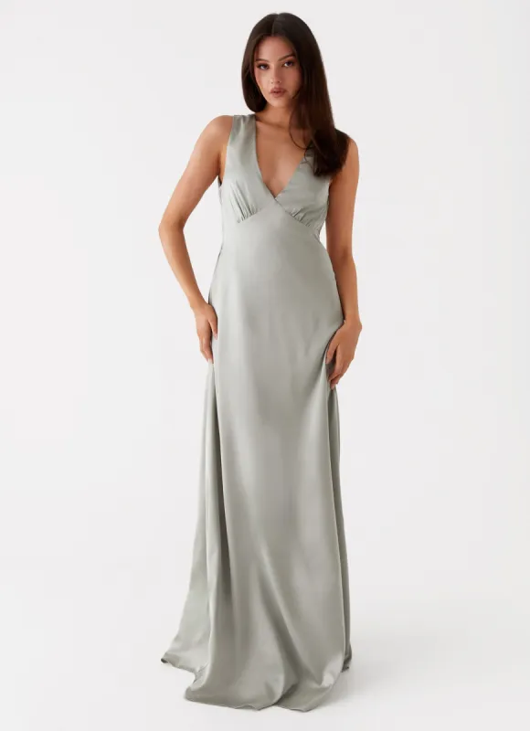 Winnie Cowl Back Maxi Dress - Sage sold by Peppermayo