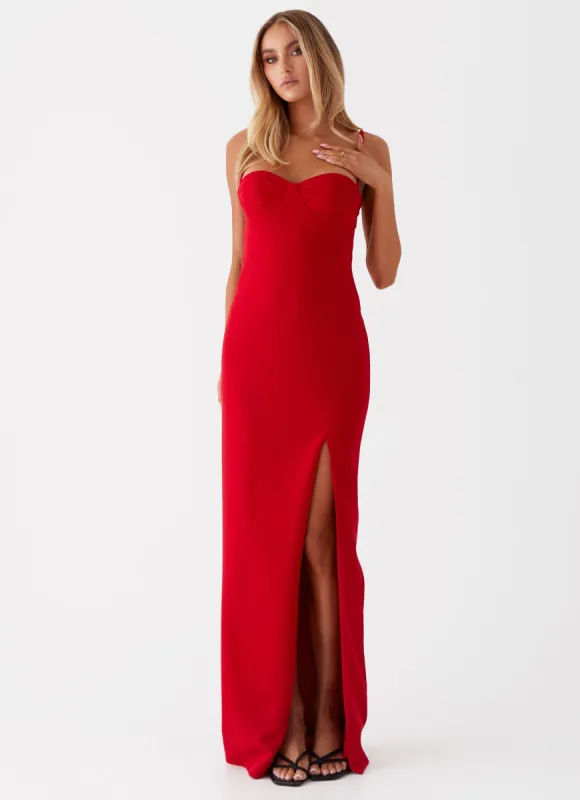 Stefanie Maxi Dress - Red sold by Peppermayo