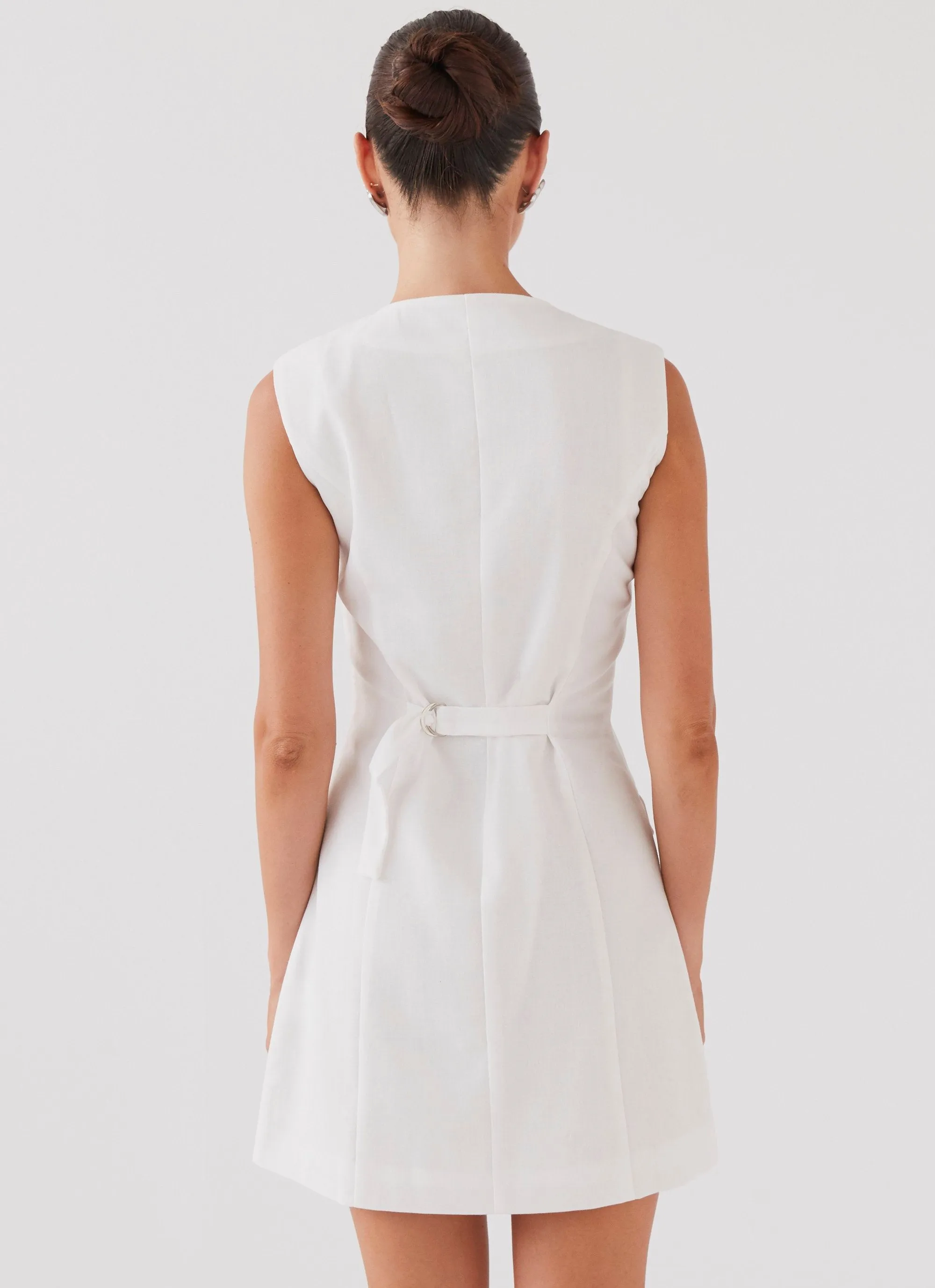 Castello Fiore Linen Mini Dress - White sold by Peppermayo product image thumbnail 4