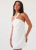 Keira Linen Mini Dress - White sold by Peppermayo