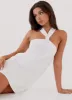 Keira Linen Mini Dress - White sold by Peppermayo