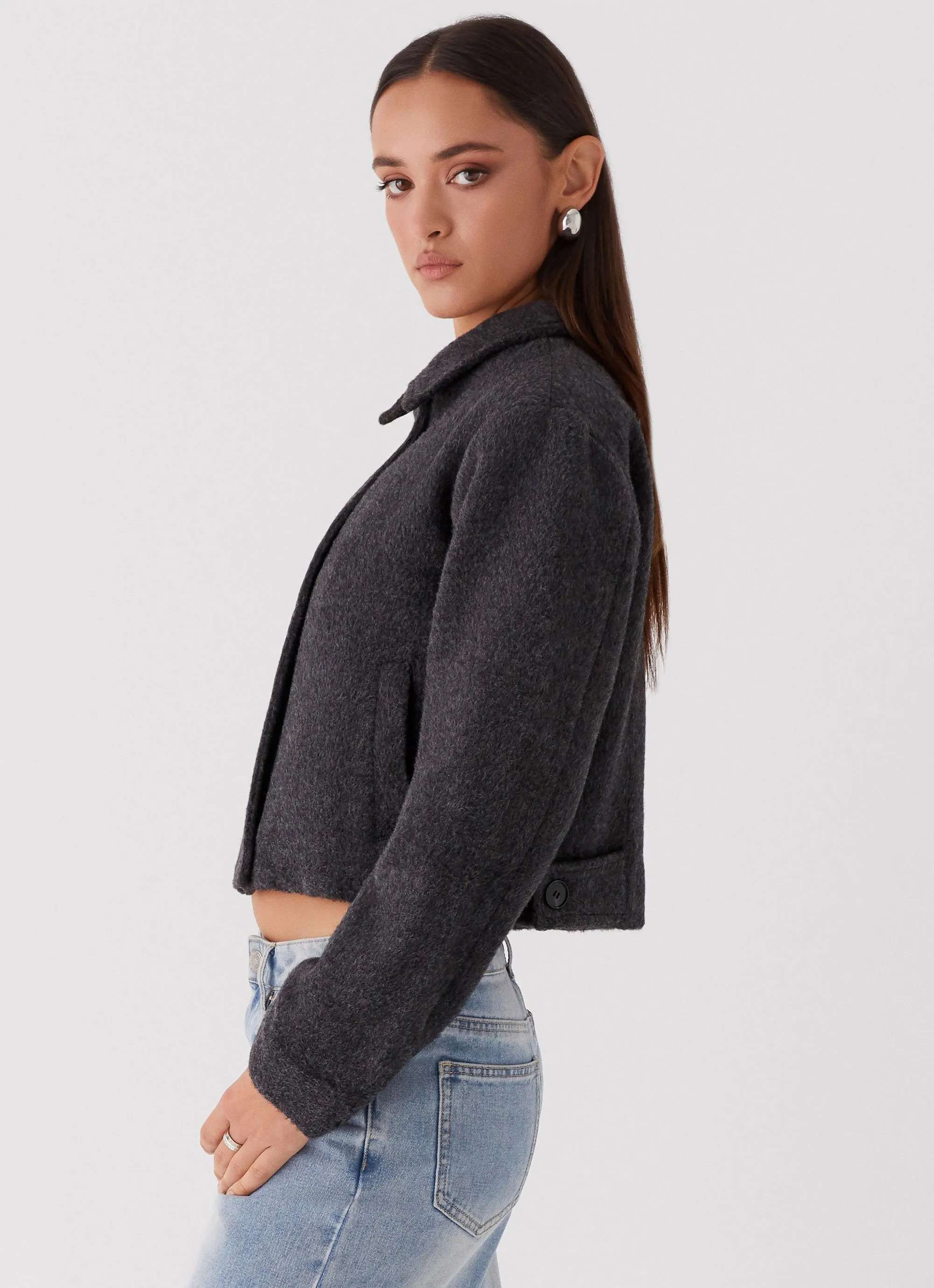Lexi Jayde Wool Zip Jacket - Dark Grey sold by Peppermayo product image thumbnail 5