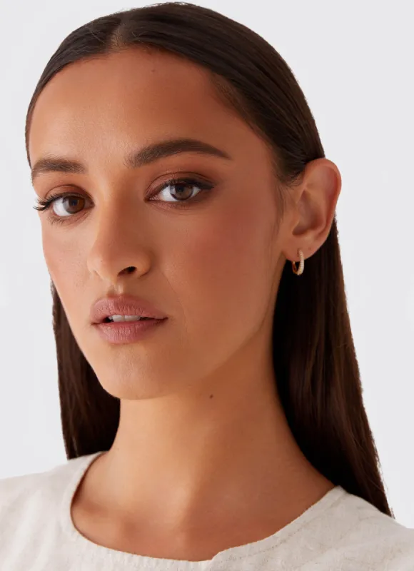 Monica Huggie Earrings - Gold sold by Peppermayo