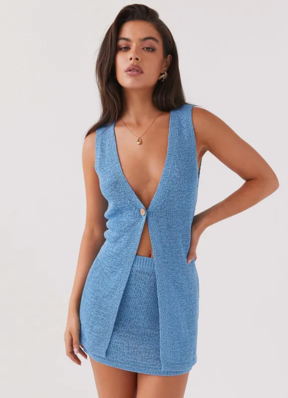 Capri Glow Knit Top - Azure sold by Peppermayo