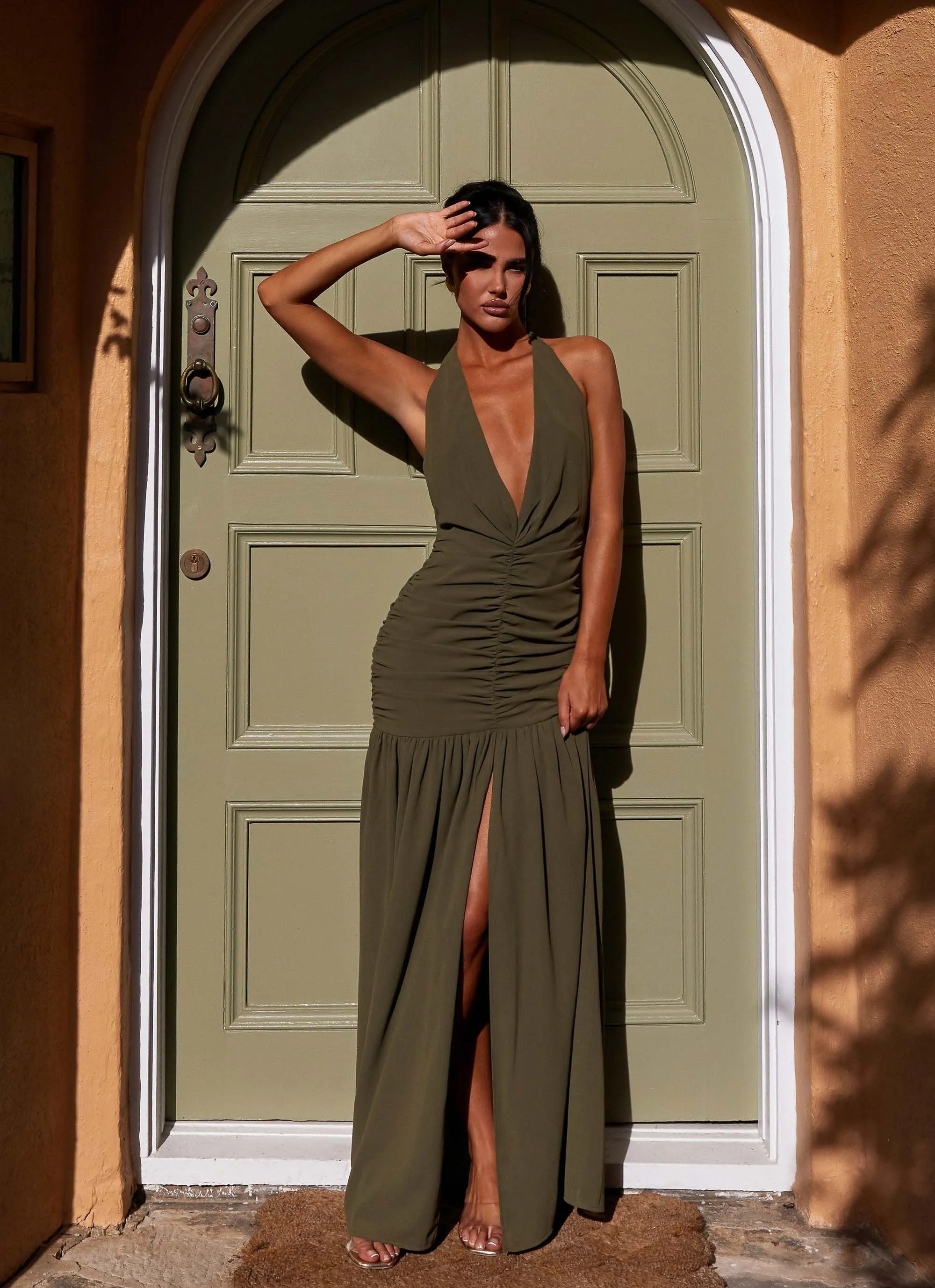 Truly in Love Maxi Dress - Khaki sold by Peppermayo