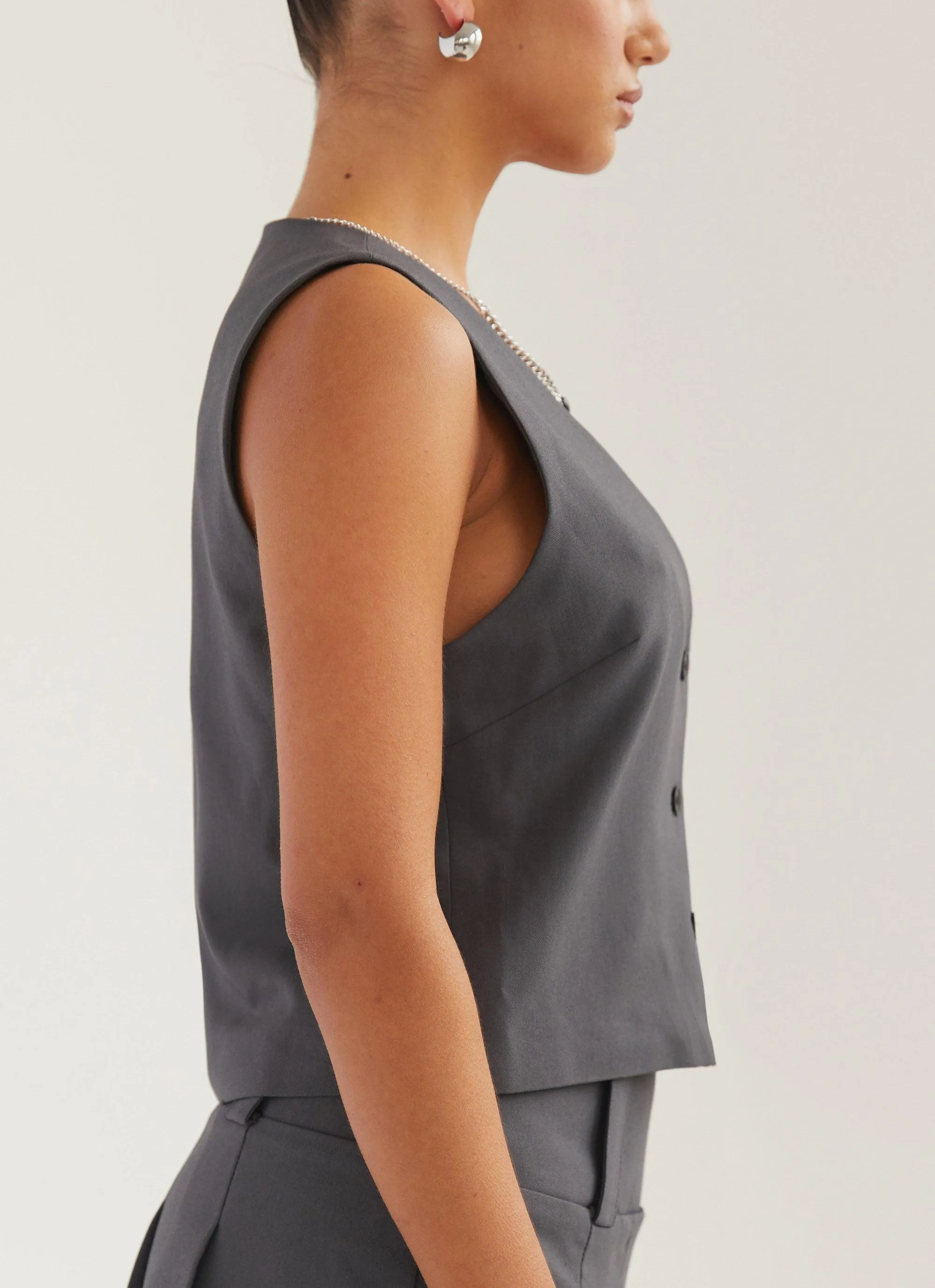 Cartwright Vest Top - Gunmetal Grey sold by Peppermayo product image thumbnail 5