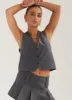 Cartwright Vest Top - Gunmetal Grey sold by Peppermayo