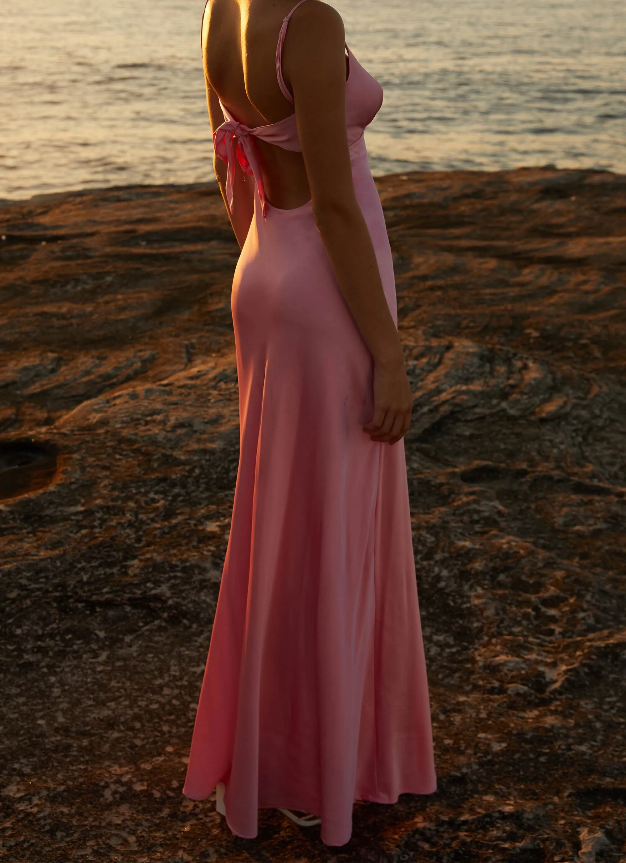Flora Satin Maxi Dress - Candy sold by Peppermayo product image thumbnail 3