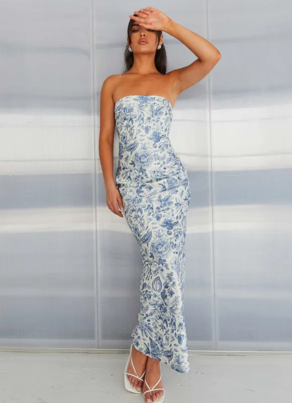 Summer Lover Maxi Dress - Blue Paisley sold by Peppermayo