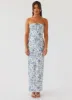 Summer Lover Maxi Dress - Blue Paisley sold by Peppermayo