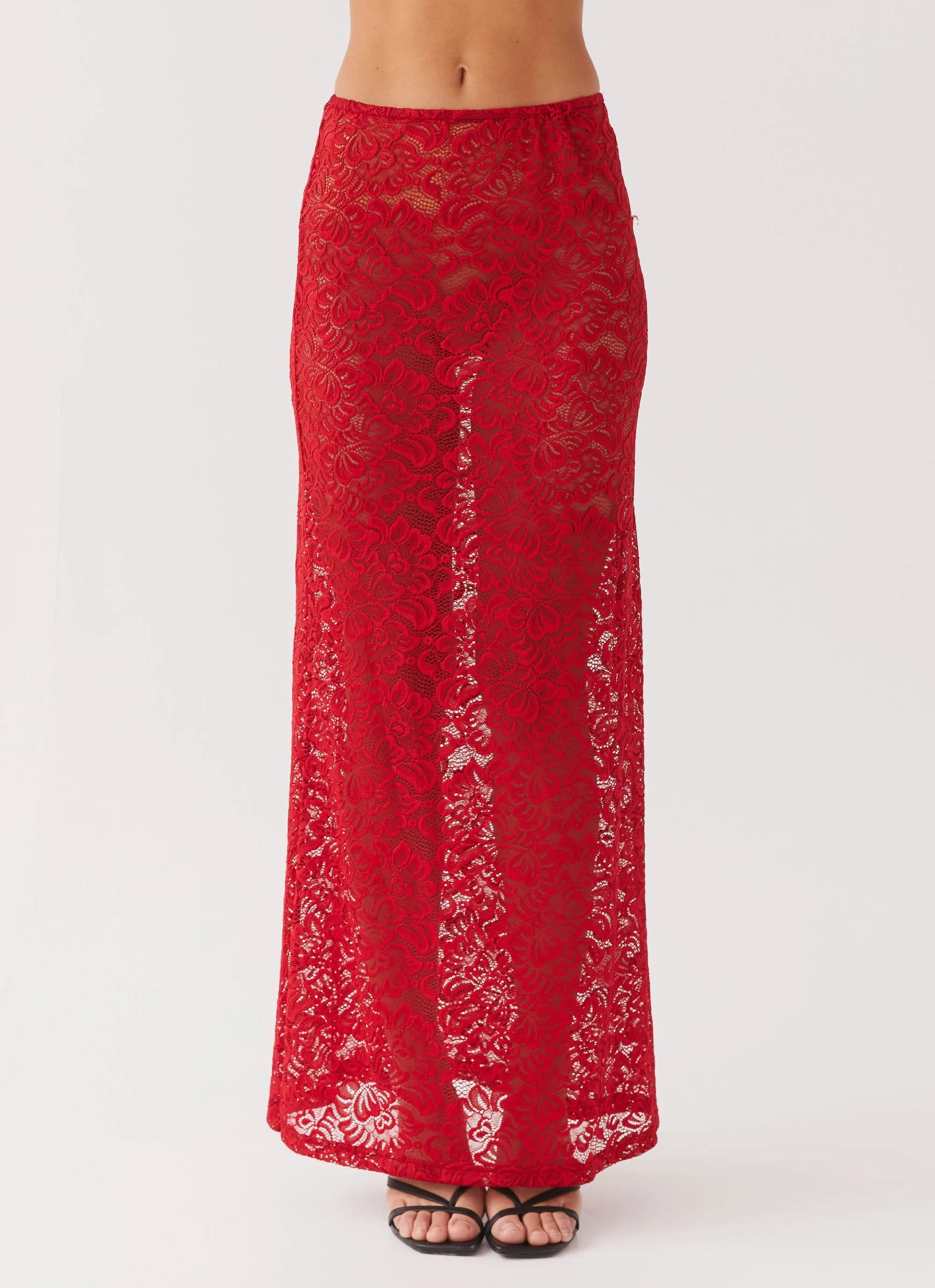 Zephyra Lace Maxi Skirt - Red sold by Peppermayo product image thumbnail 5
