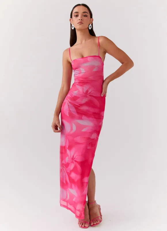 Life In Pink Maxi Dress - Abstract Bloom sold by Peppermayo