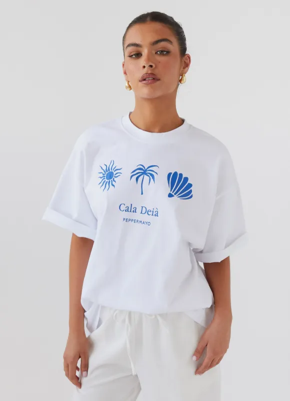 Breezy Bliss Oversized Graphic Tee - Cala Deia made by Peppermayo
