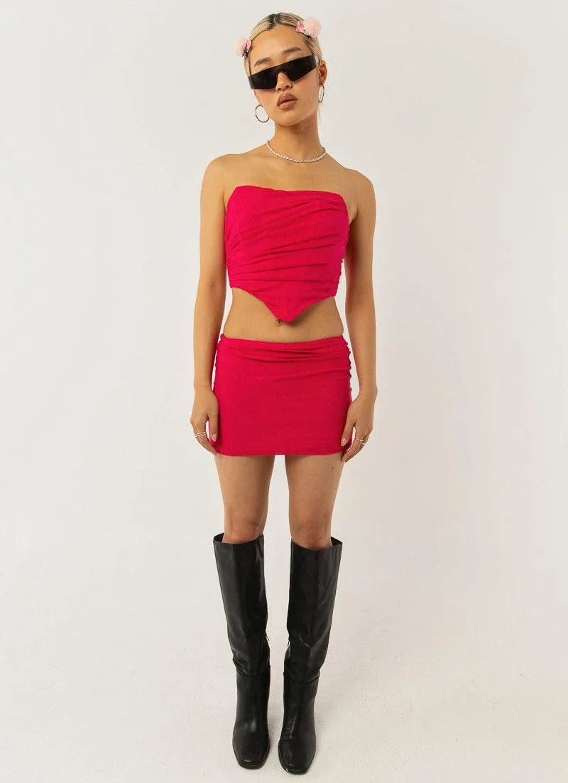 Hattie Mesh Mini Skirt - Magenta sold by Peppermayo product image thumbnail 2