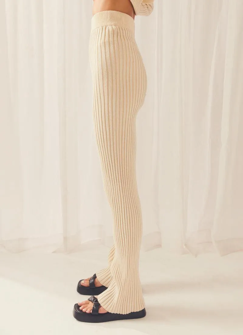 Snowfall Rib Knit Pants - Oatmeal sold by Peppermayo product image thumbnail 4