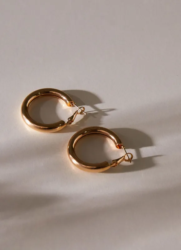 Heritage Hoop Earrings - Gold sold by Peppermayo