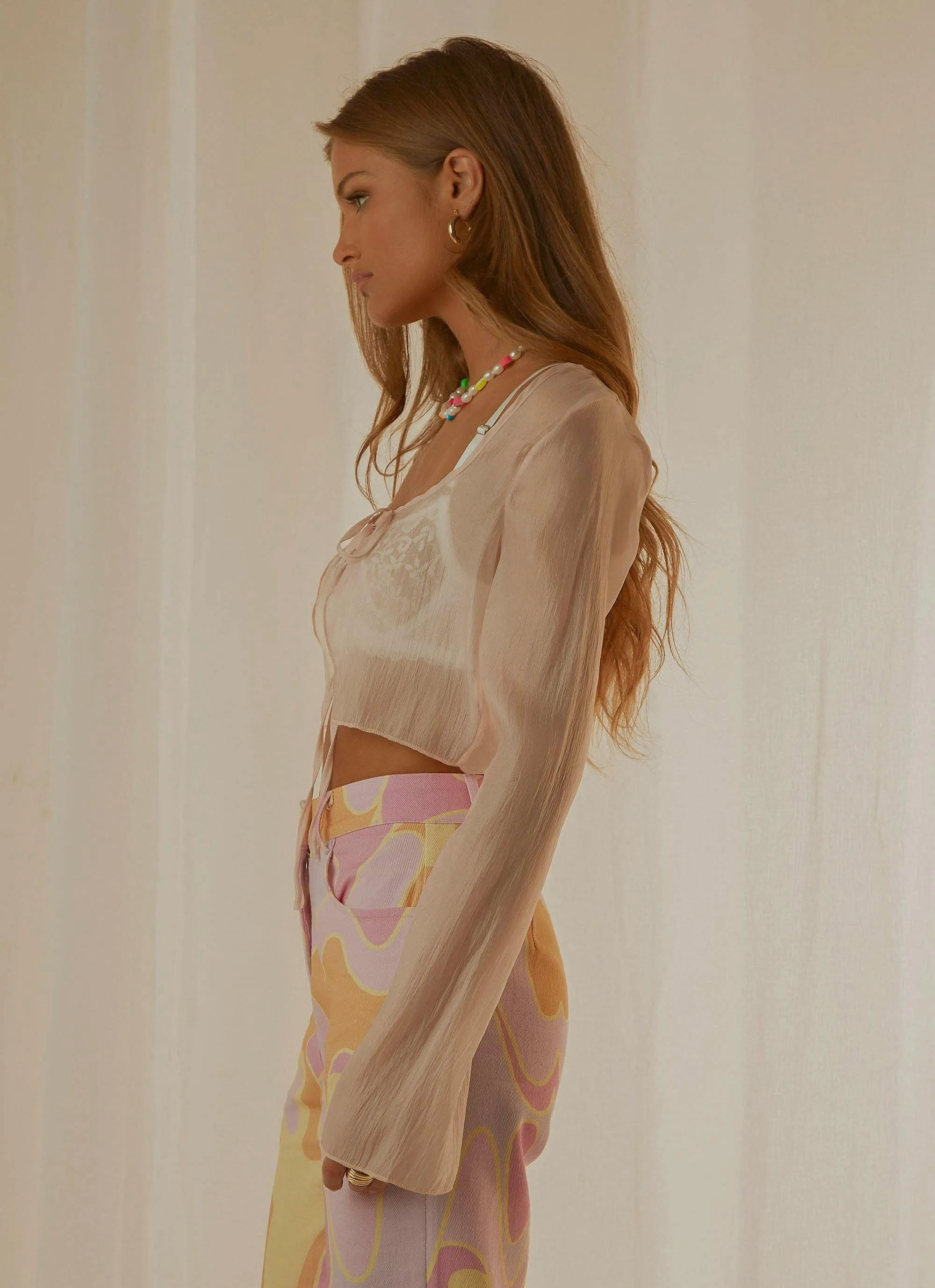 New Moods Sheer Tie Top - Fairy Floss sold by Peppermayo product image thumbnail 3