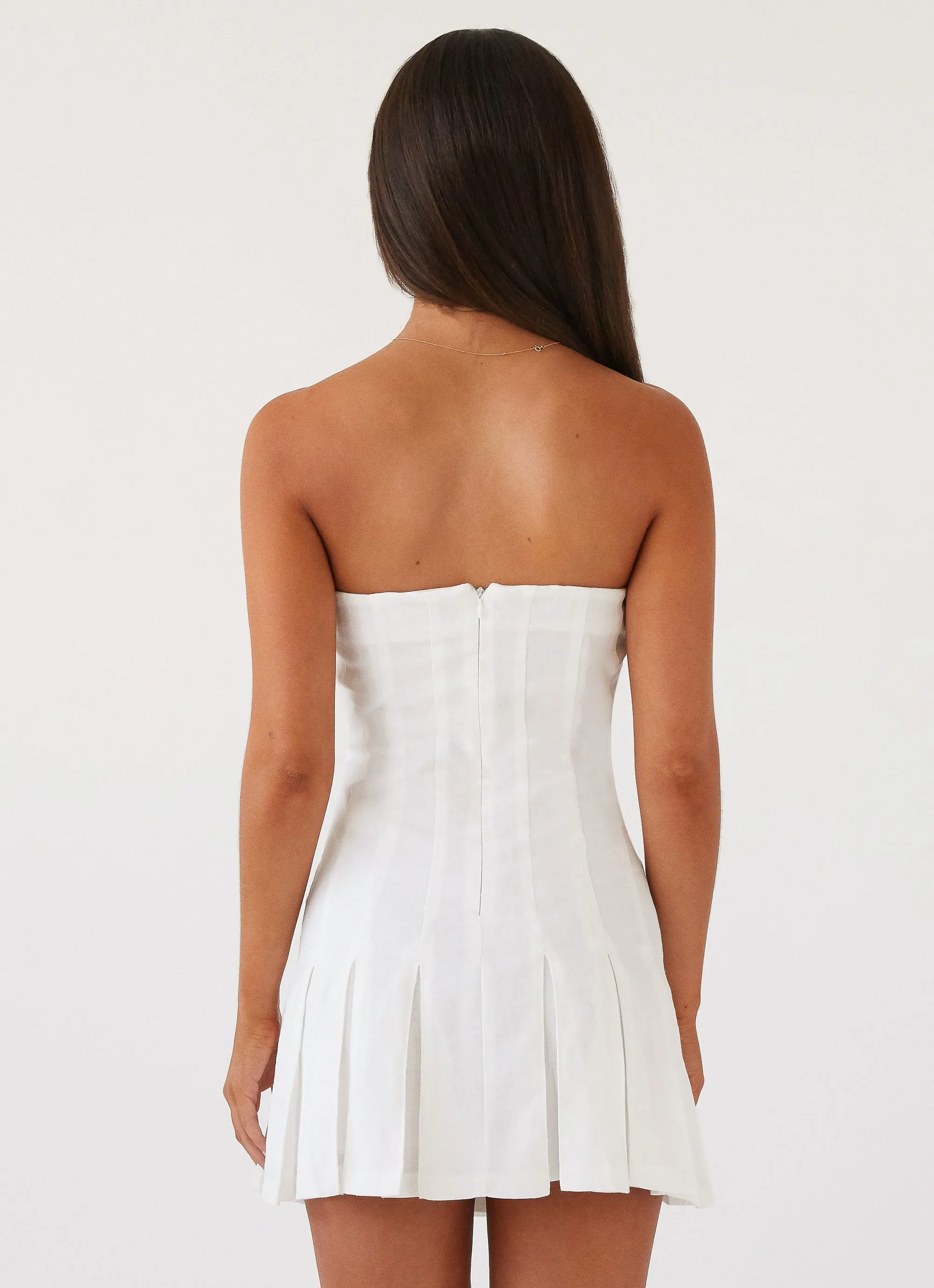 Saving Hearts Linen Mini Dress - White sold by Peppermayo product image thumbnail 5