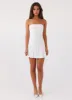 Saving Hearts Linen Mini Dress - White sold by Peppermayo