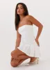 Saving Hearts Linen Mini Dress - White sold by Peppermayo