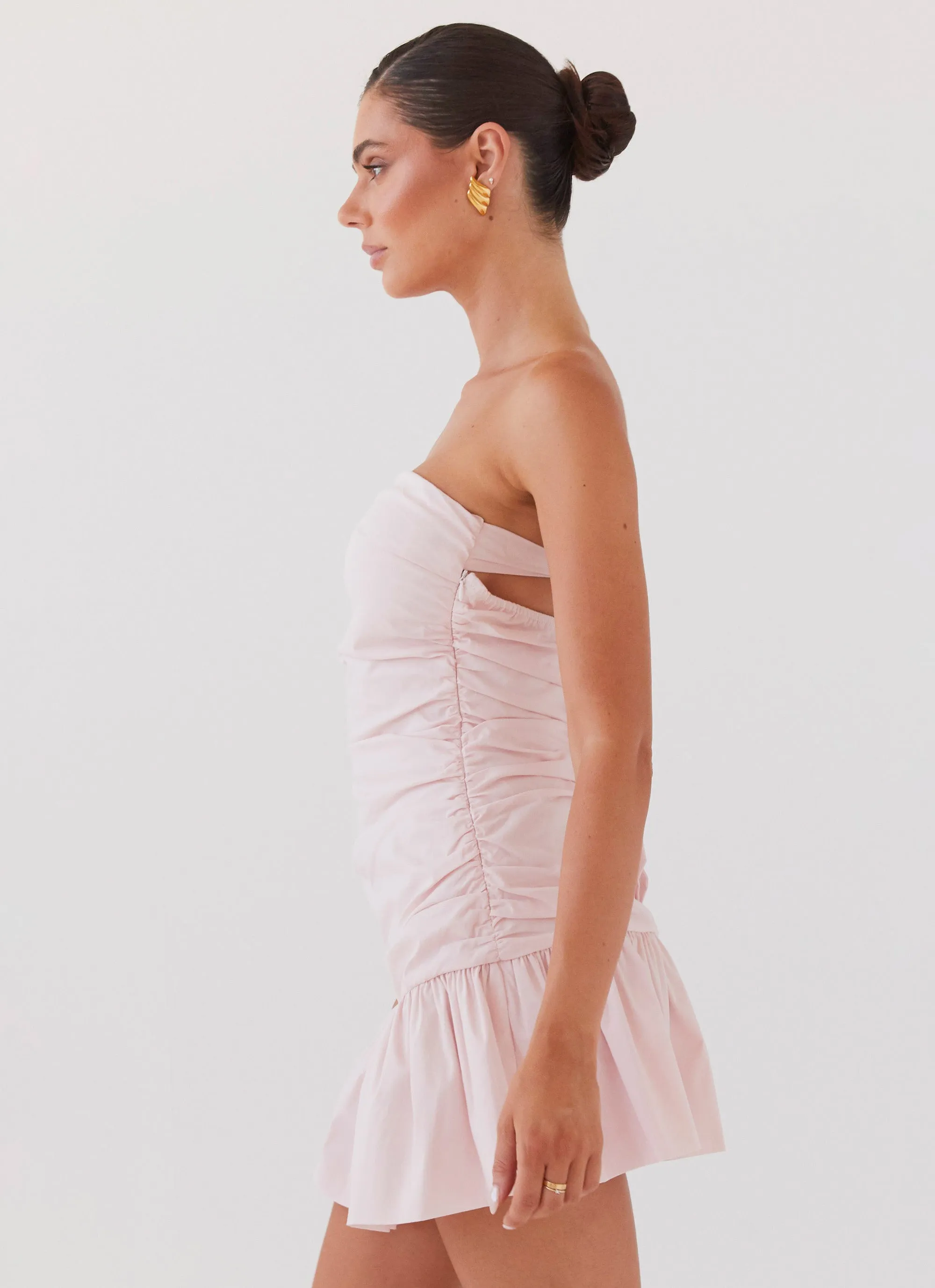 Dear Taylor Ruched Mini Dress - Pink Cloud sold by Peppermayo product image thumbnail 3