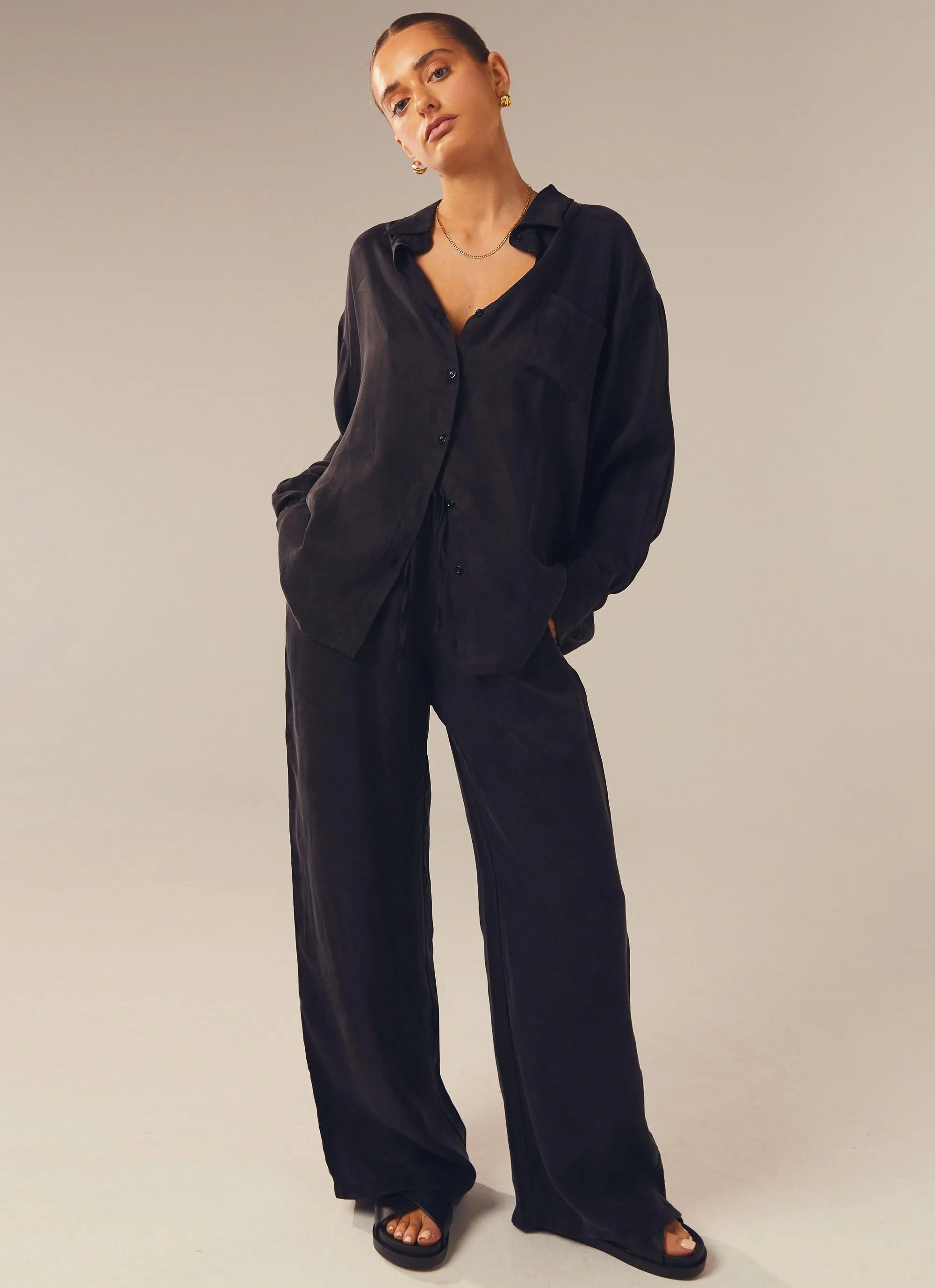 Do Not Disturb Cupro Pants - Shadow sold by Peppermayo product image thumbnail 2