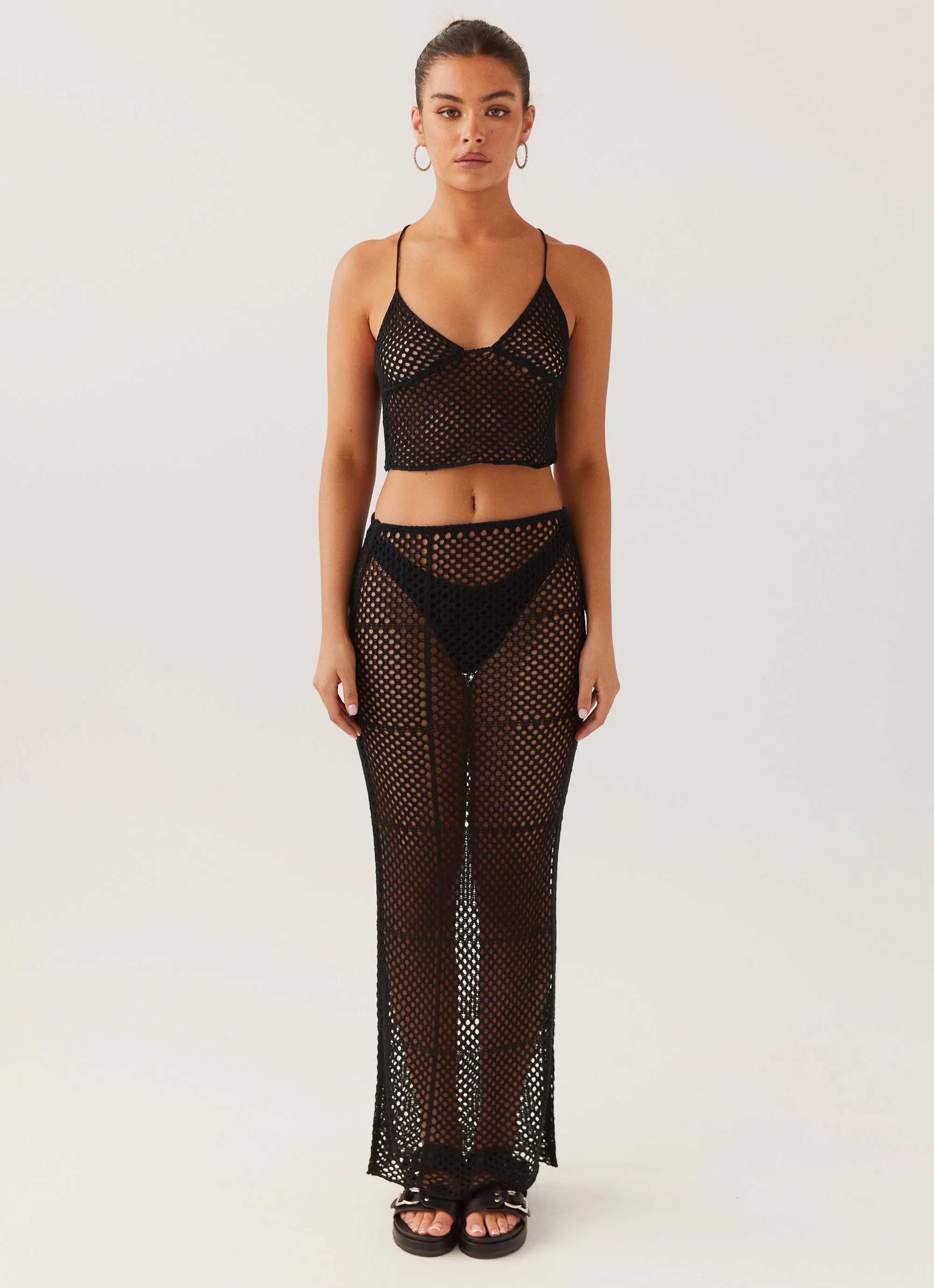 Tidal Dream Crochet Cami Top - Black sold by Peppermayo product image thumbnail 2