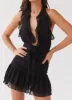What You Need Frill Mini Dress - Black sold by Peppermayo