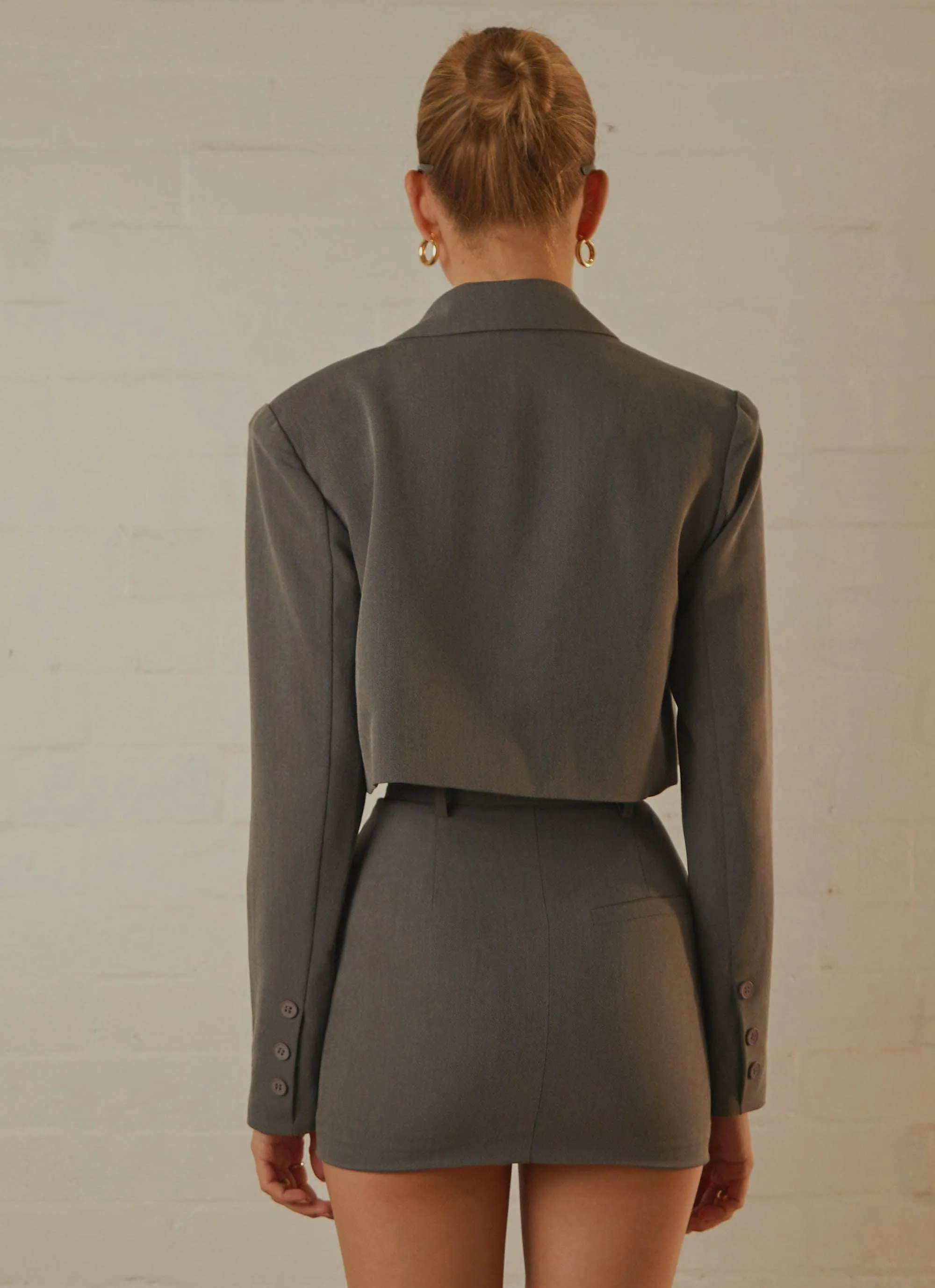 Mariah Cropped Blazer - Charcoal sold by Peppermayo product image thumbnail 5