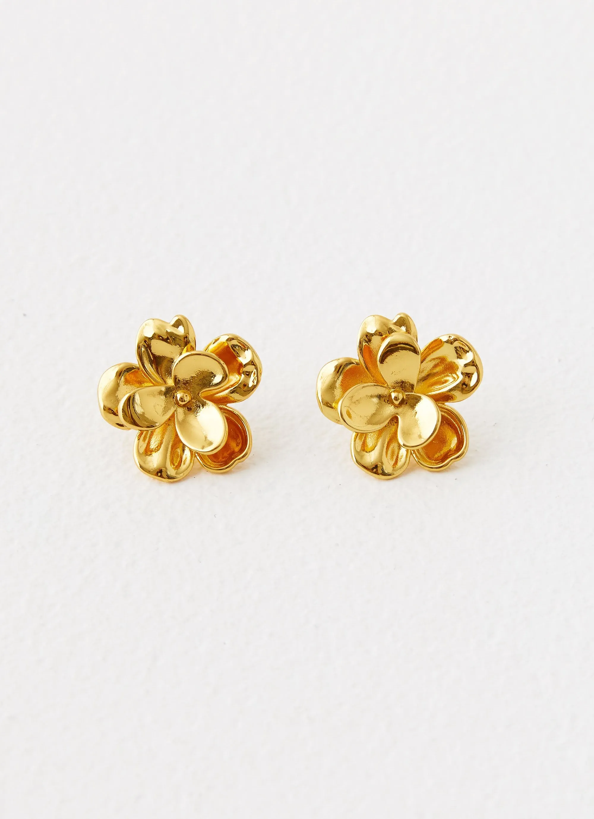 Bold Rosette Earrings - Gold sold by Peppermayo product image thumbnail 2