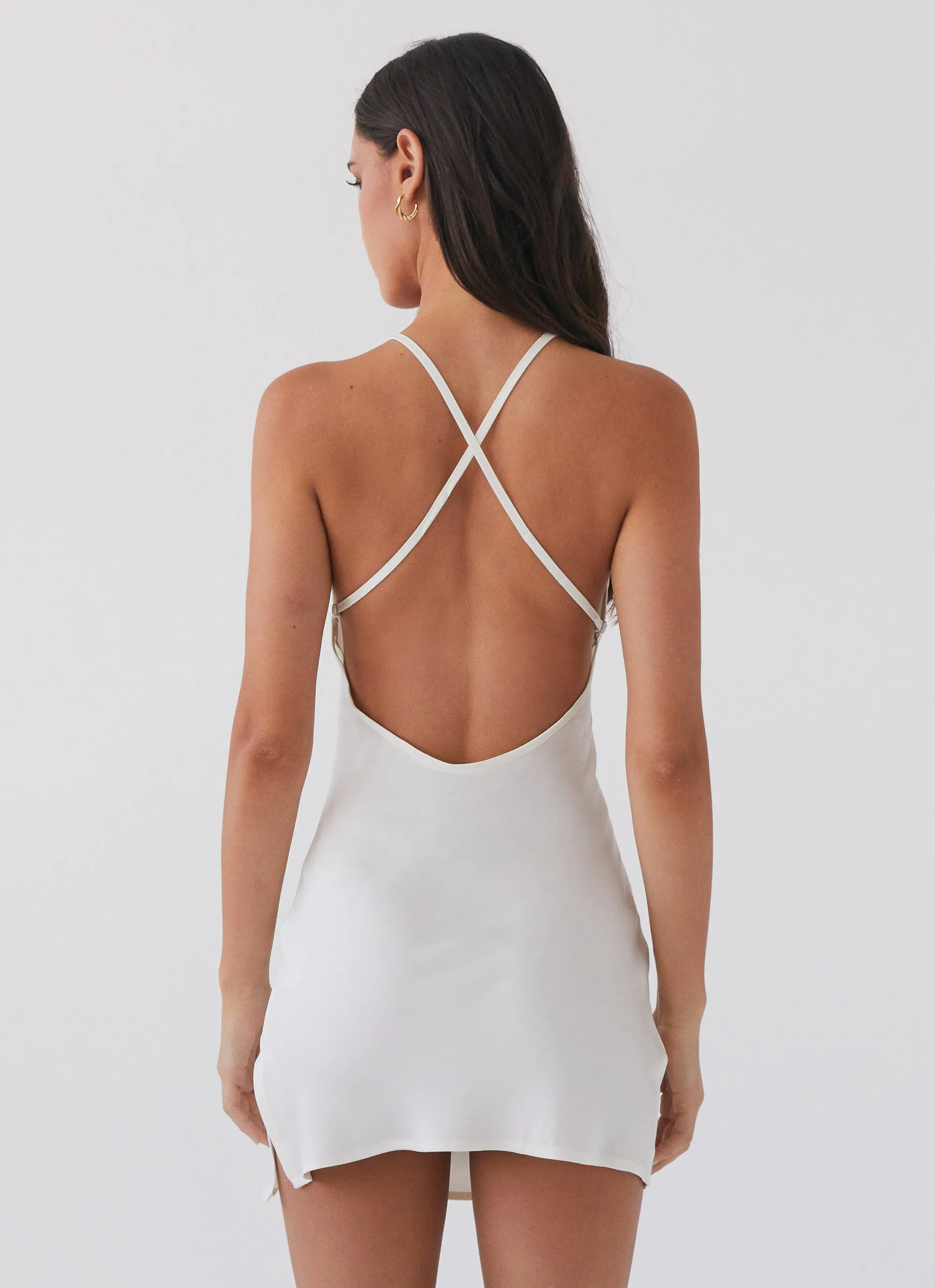 Sweet Temptation Satin Mini Dress - Pearl sold by Peppermayo product image thumbnail 3