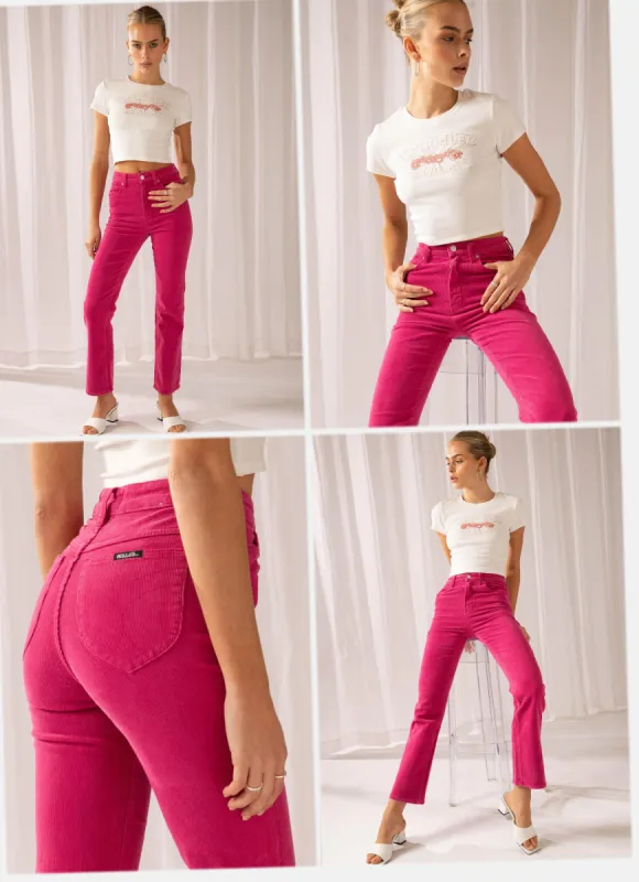 Original Straight Jean - Magenta Cord sold by Peppermayo