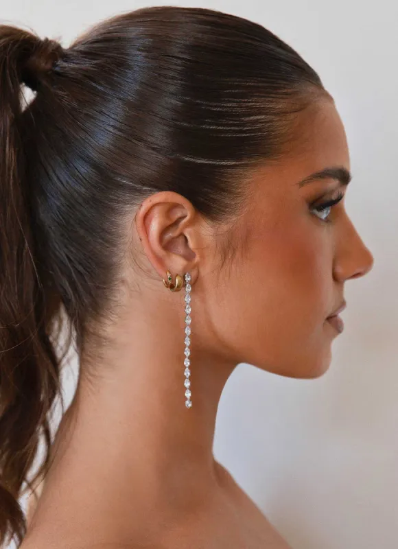 Twilight Ice Diamante Earrings - Silver Stone sold by Peppermayo