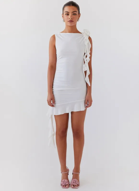 Starlet Chic Rose Mini Dress - Ivory sold by Peppermayo