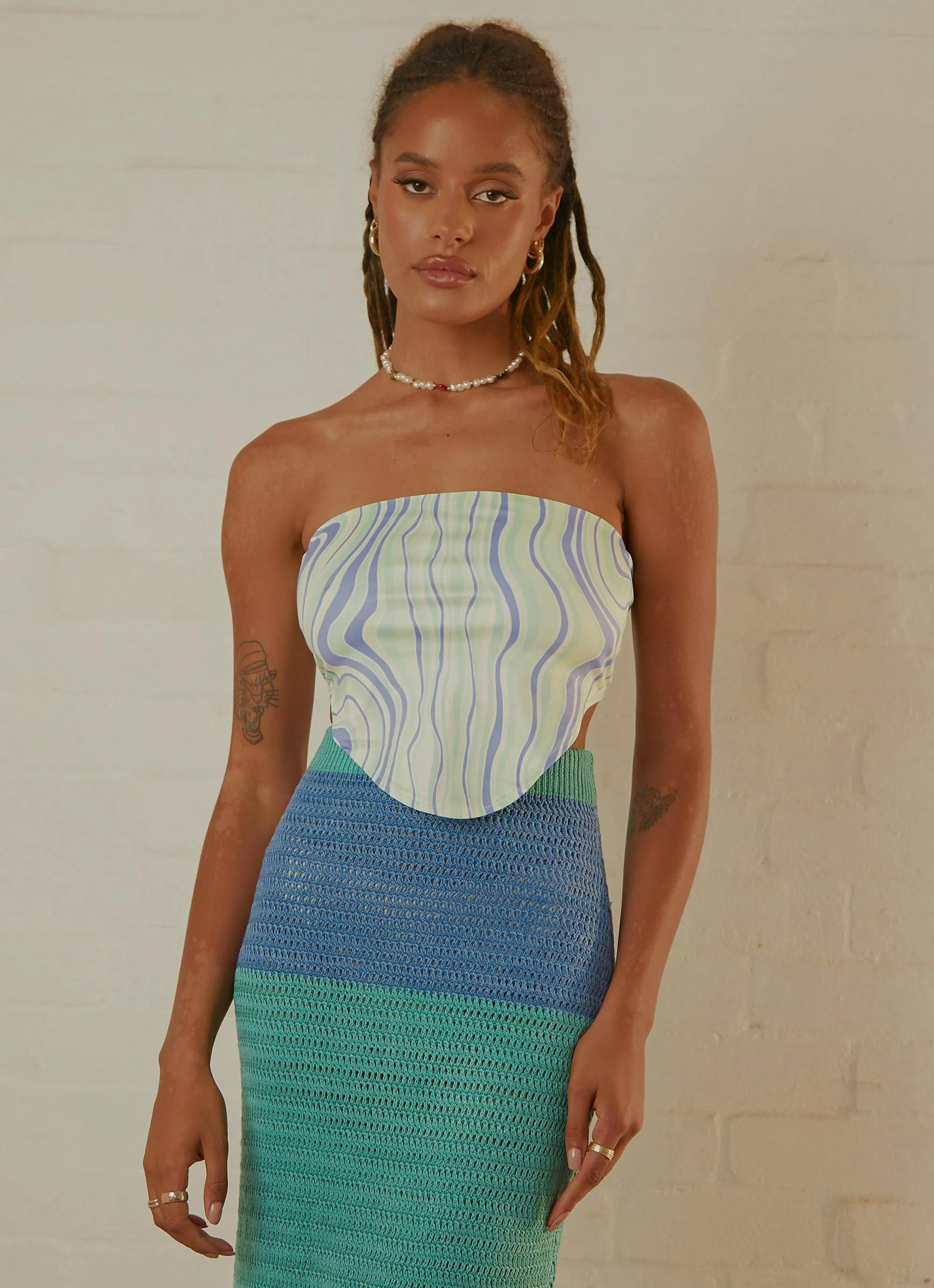 Peretti Crop Top - Blue Multi sold by Peppermayo product image thumbnail 2