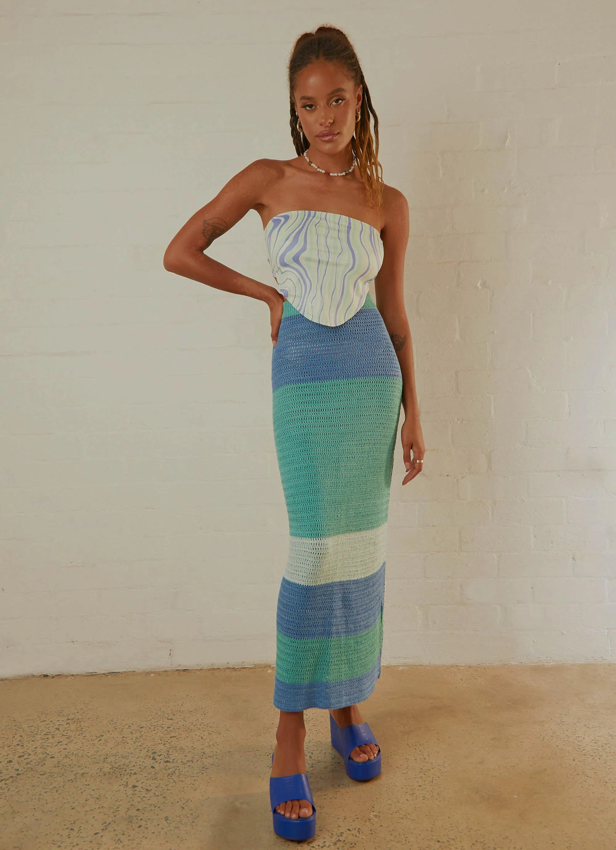 Peretti Crop Top - Blue Multi sold by Peppermayo product image thumbnail 3