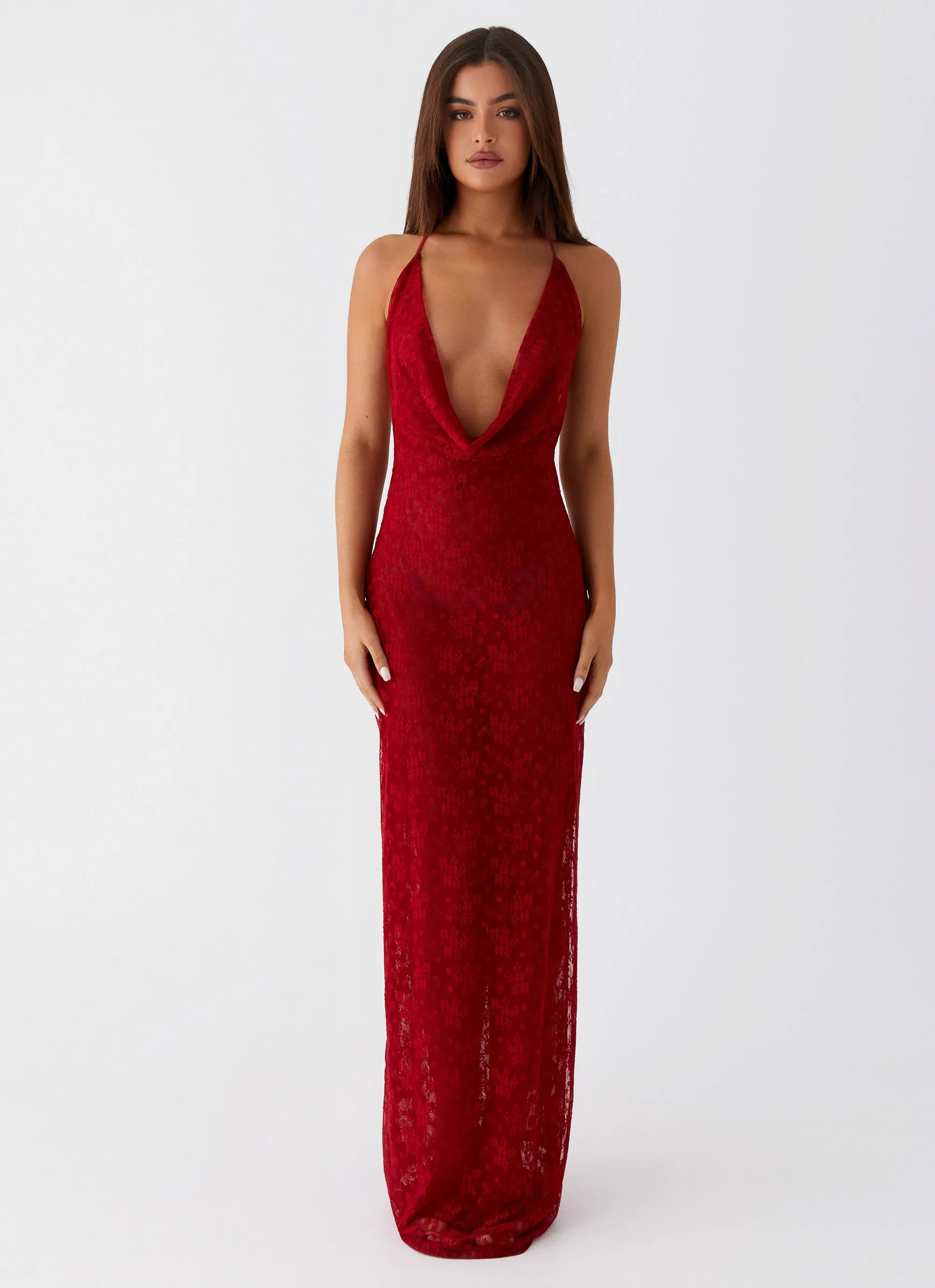 Champagne Coastline Maxi Dress - Dark Red sold by Peppermayo product image thumbnail 2