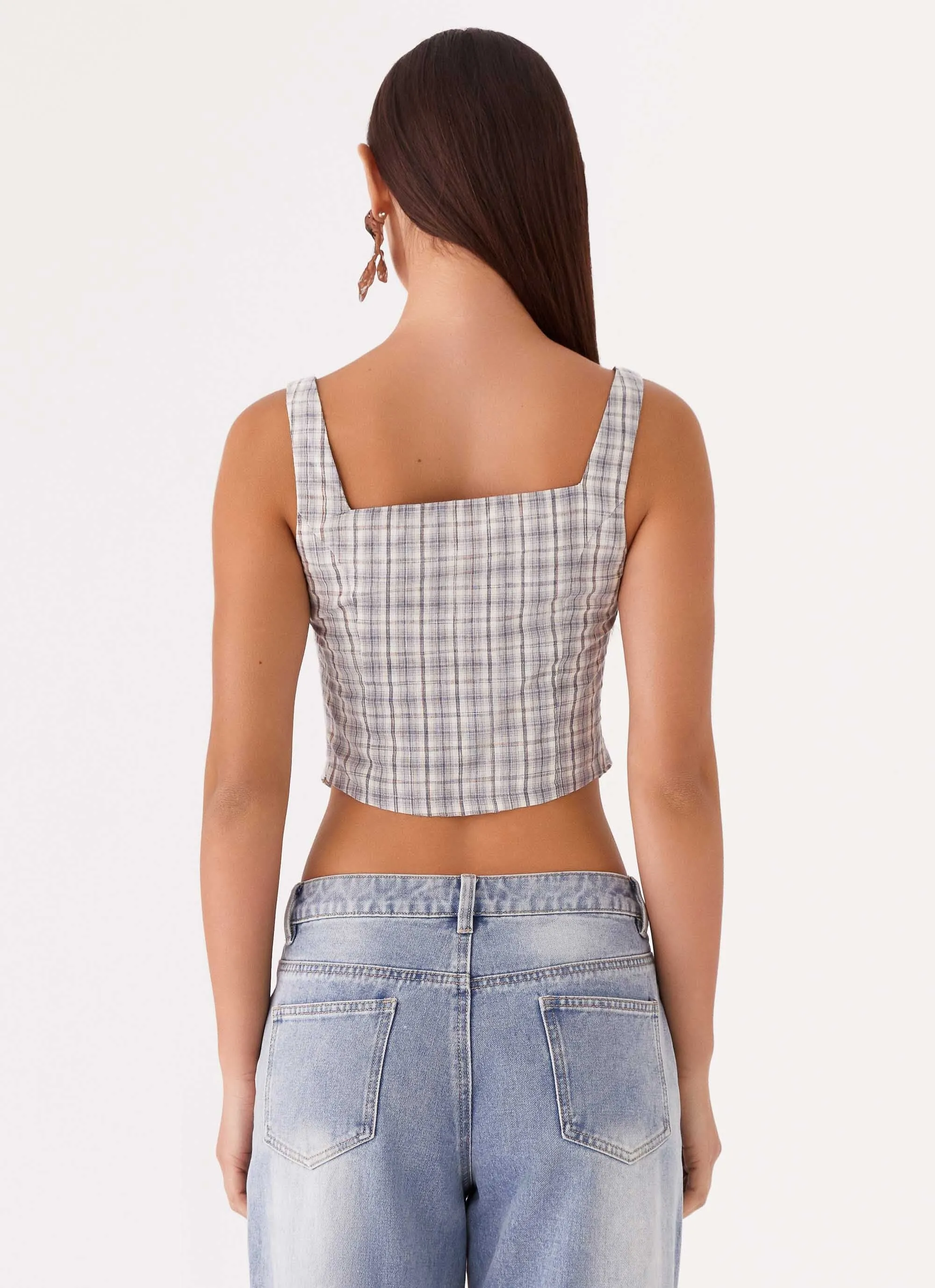 Oasis Dreams Tie Top - Check sold by Peppermayo product image thumbnail 4