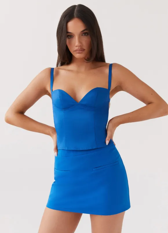 Sarah Mini Skirt - Cobalt sold by Peppermayo