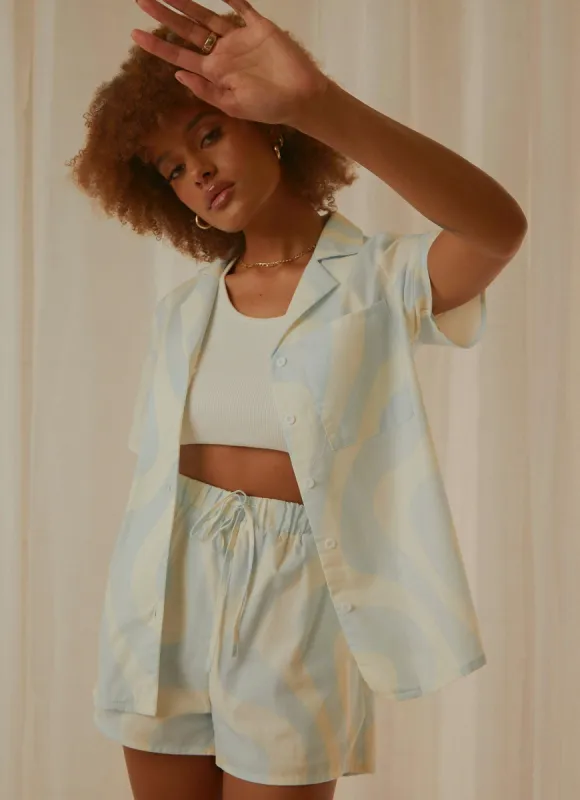 Feels Like Sunday Shirt - Light Blue Wave sold by Peppermayo