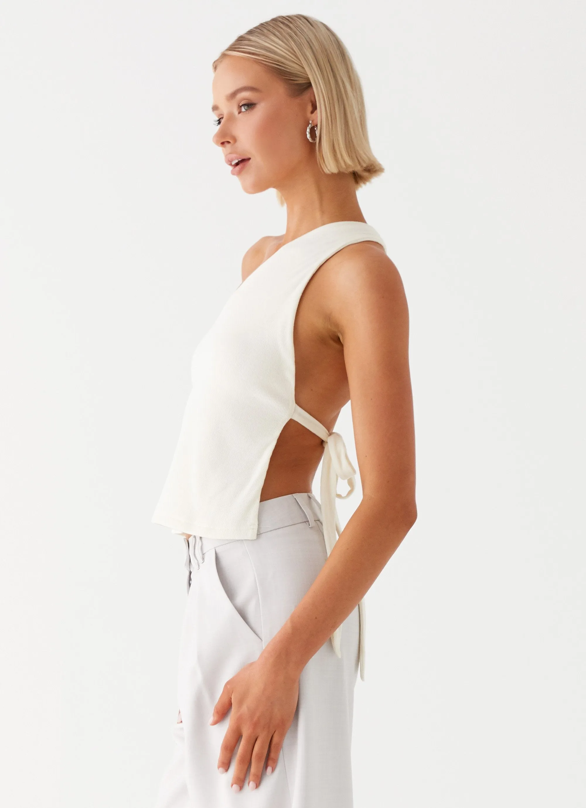Safiya One Shoulder Top - White sold by Peppermayo product image thumbnail 3