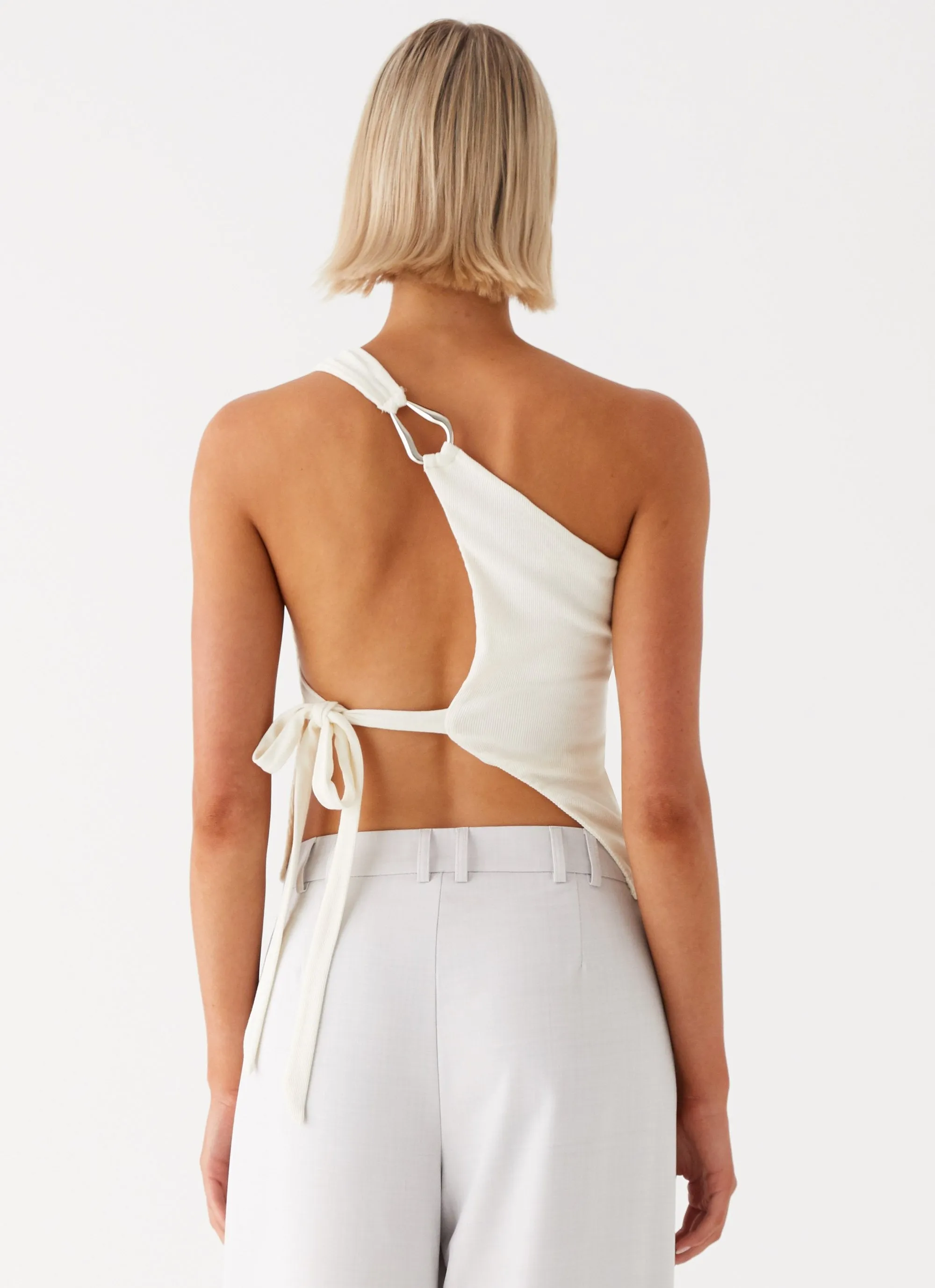 Safiya One Shoulder Top - White sold by Peppermayo product image thumbnail 4