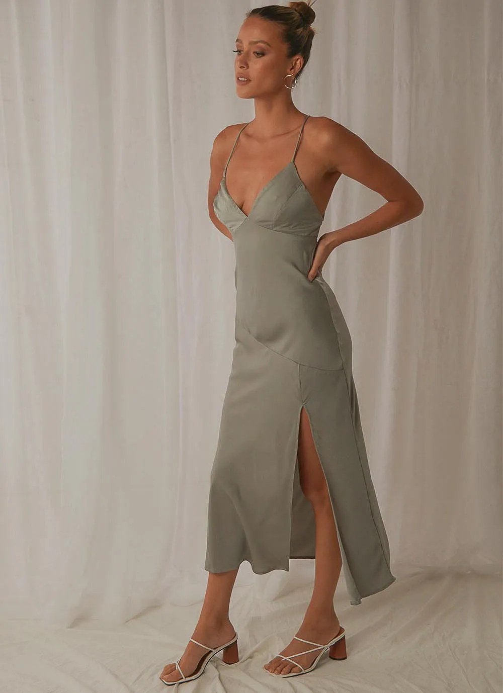 Sun Comes Up Midi Dress - Sage sold by Peppermayo product image thumbnail 4