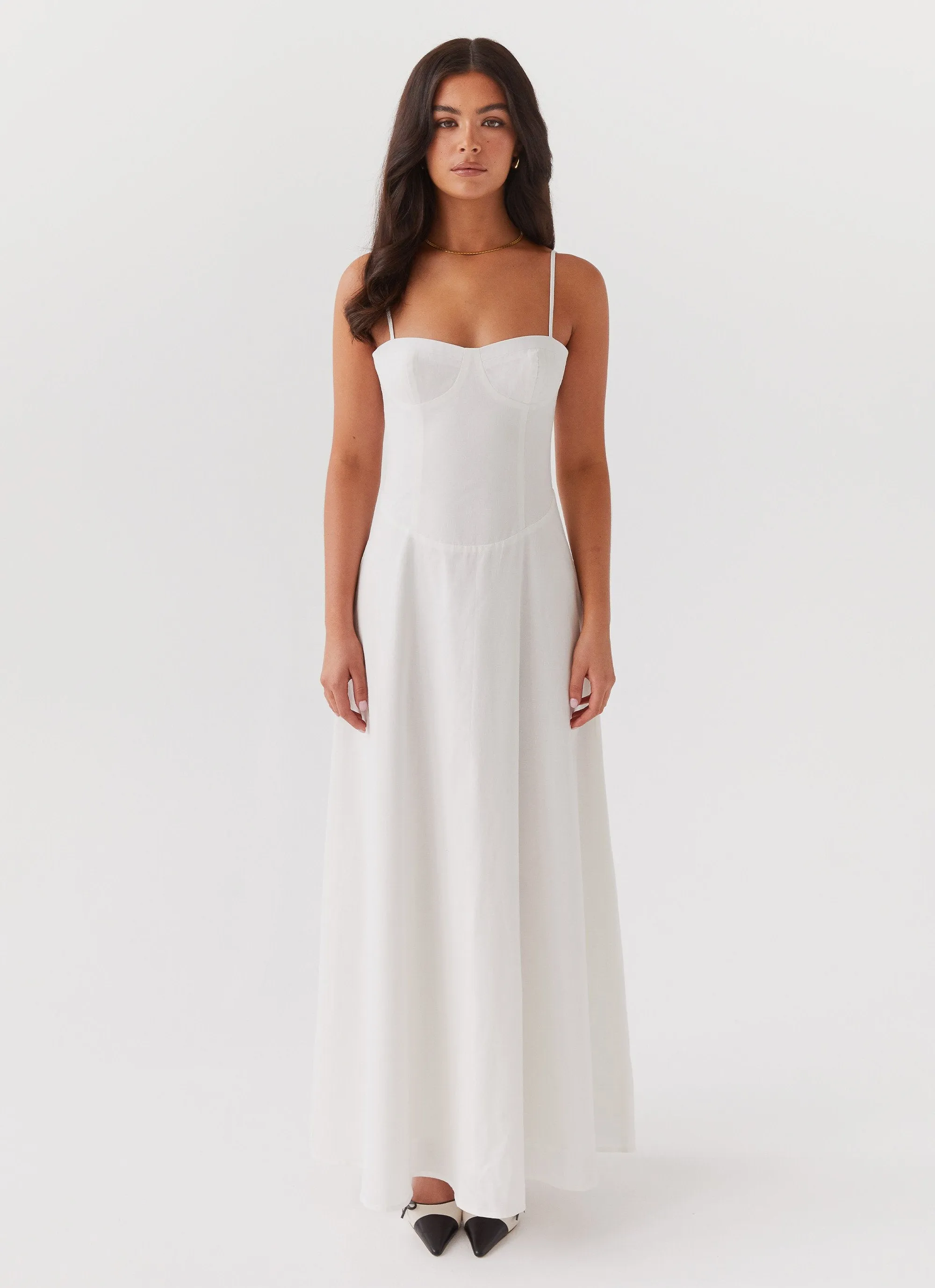 Angelina Linen Maxi Dress - White sold by Peppermayo product image thumbnail 2
