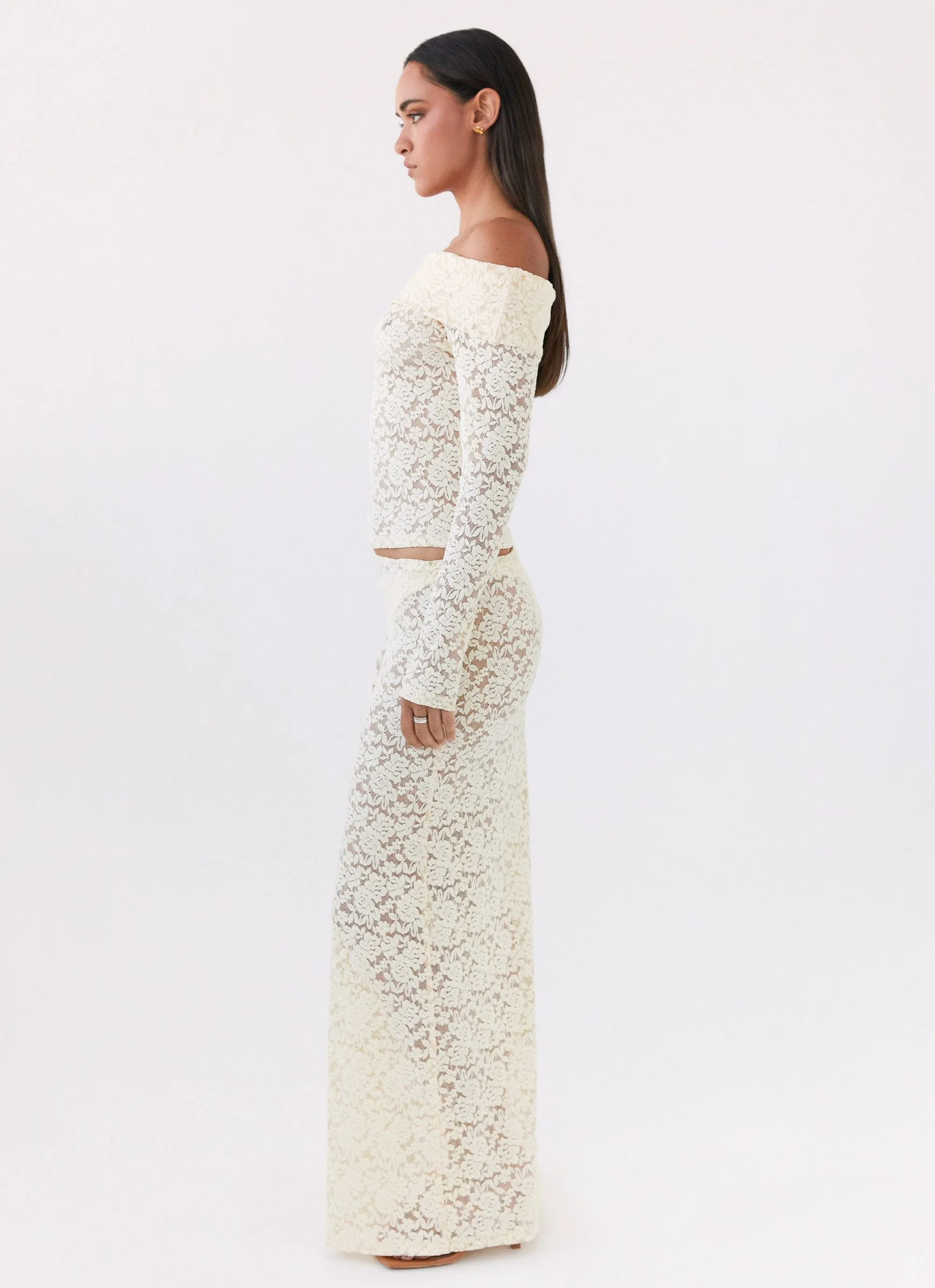 Zephyra Lace Maxi Skirt - Natural sold by Peppermayo product image thumbnail 3