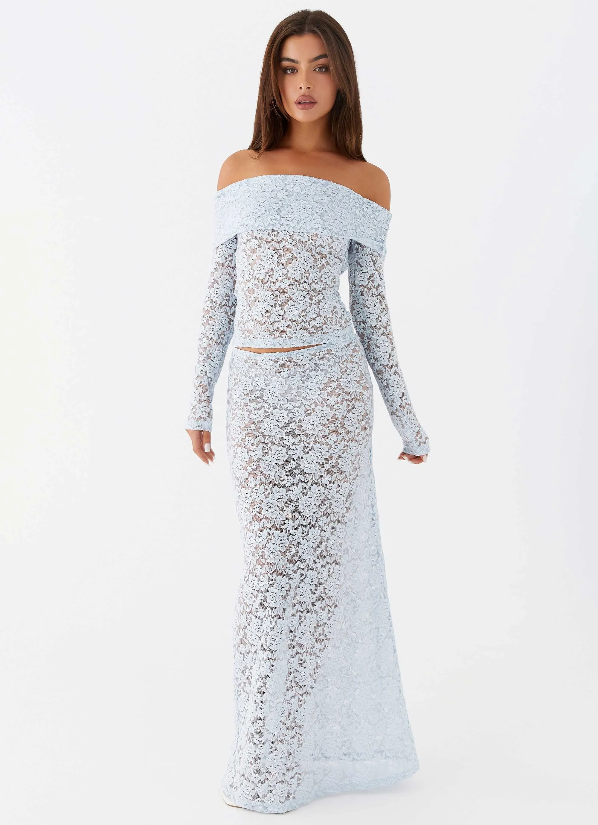 Zephyra Lace Maxi Skirt - Blue Cloud sold by Peppermayo product image thumbnail 2